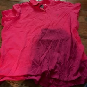 pink tommy hilfiger polo